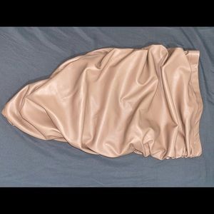 Nude Faux Leather Pencil Skirt